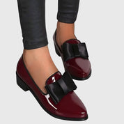 Marianne Foxton | Patent Vegan Leather Bow Loafers
