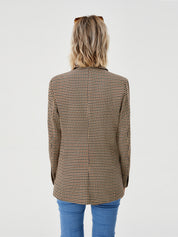 Charlotte Bennett | Houndstooth Work Jacket With Double-Breasted Lapel