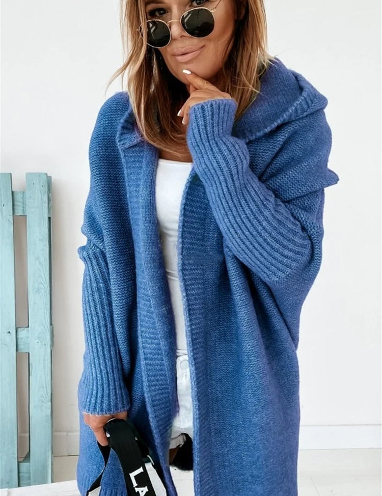 Isla Turner | Oversized Hooded Knit Cardigan