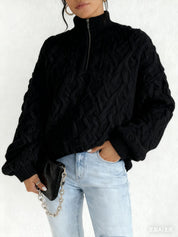 Rosie Kerr | Cable Knit Fleece Half-Zip Pullover