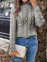 Freya Clarke | Cozy Cable-Knit Turtleneck Sweater