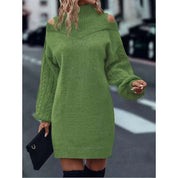 Niamh White | Cold-Shoulder Turtleneck Sweater Dress