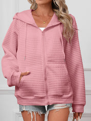Penelope Baker | Textured Zip-Up Hooded Jacket