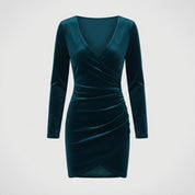 Felicity Carter | Velvet V-Neck Wrap Cocktail Dress