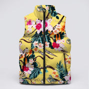 Felicity Dawson | Heart Print Puffer Gilet with Stand Collar & Zip Pockets