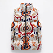 Felicity Dawson | Heart Print Puffer Gilet with Stand Collar & Zip Pockets
