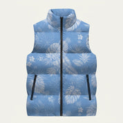 Felicity Dawson | Heart Print Puffer Gilet with Stand Collar & Zip Pockets