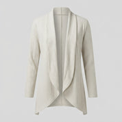 Felicity Wood | Draped Cable-Knit Open Cardigan