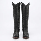 Fenella Winstanley | Black Embroidered Cowboy Knee-High Boots