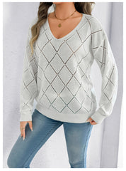 Rosamund Fielding | V-Neck Cutout Knit Sweater
