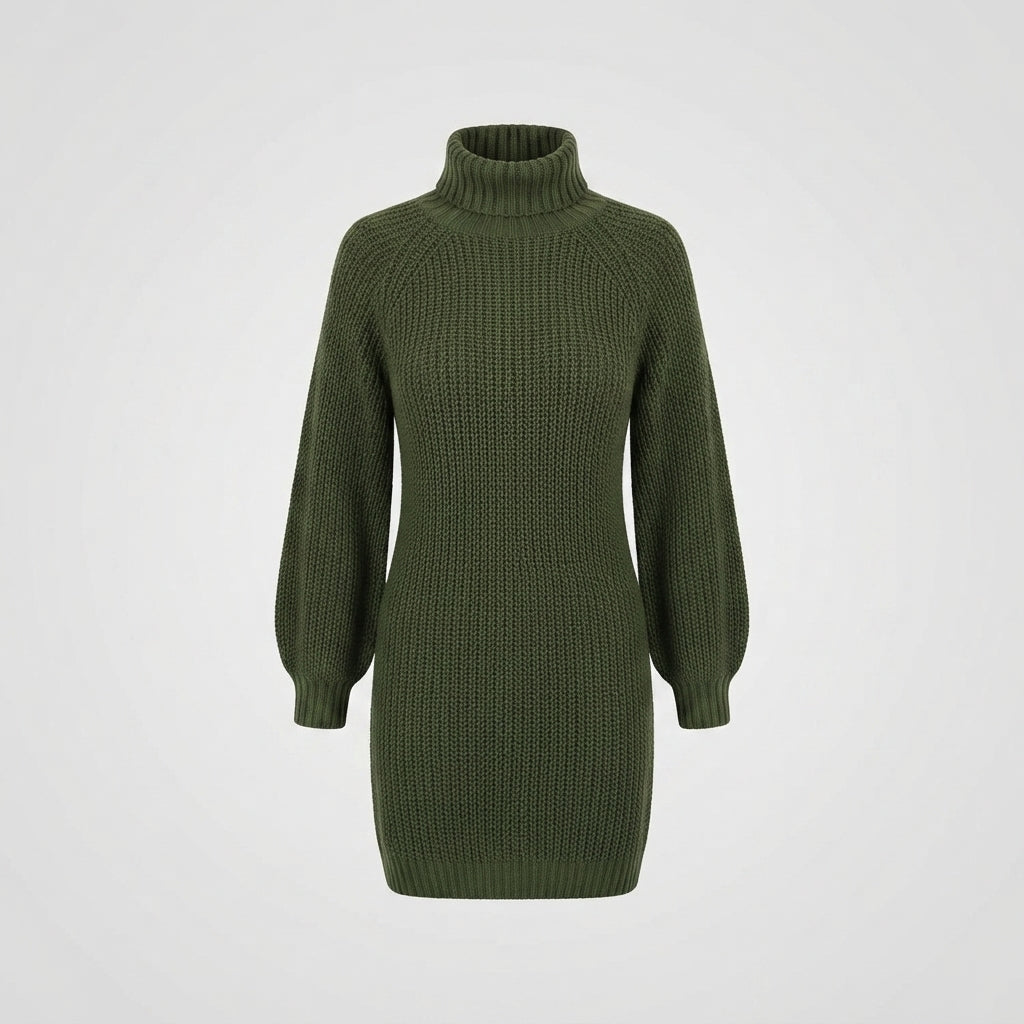 Fiona Sutherland | Turtleneck Sweater Dress With Button Detail