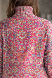 Cecily Hartwell | Vintage Floral Turtleneck Knit Sweater