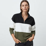 Florence Baker | Colour Block Quarter-Zip Sweatshirt