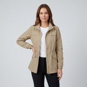 Frances Hobbs | Khaki Drawstring Waist Windbreaker Jacket - Khaki