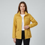 Frances Hobbs | Khaki Drawstring Waist Windbreaker Jacket - Yellow