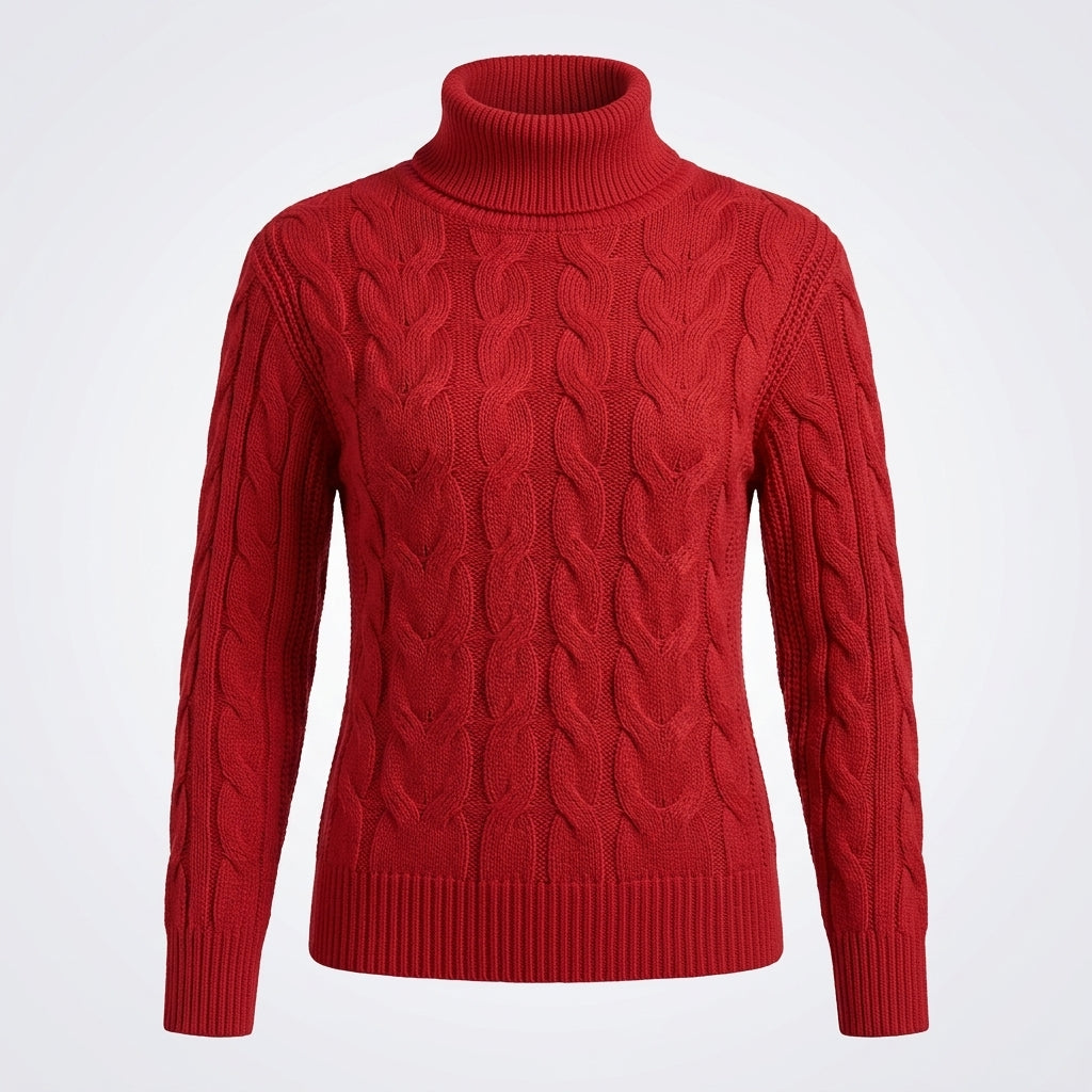 Freya Clarke | Cozy Cable-Knit Turtleneck Sweater
