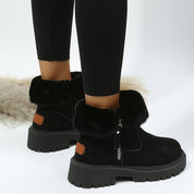 Edith Wood | Bottines noires doublées en fausse fourrure