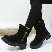 Edith Wood | Bottines noires doublées en fausse fourrure