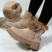 Edith Wood | Bottines noires doublées en fausse fourrure