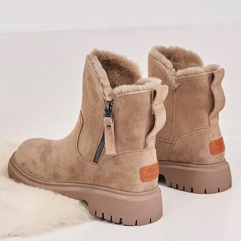 Edith Wood | Bottines noires doublées en fausse fourrure
