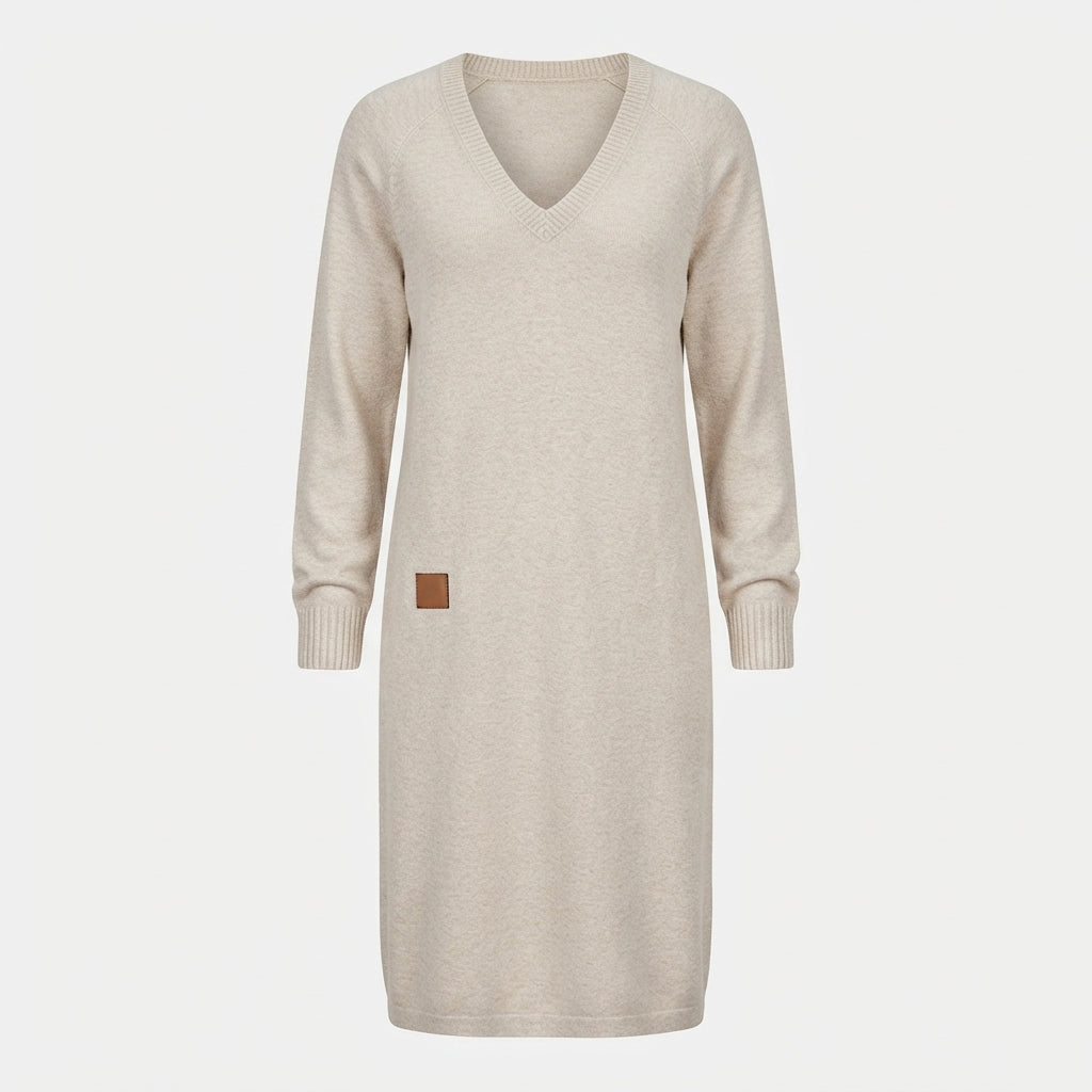 Georgina Clarke | Long Sleeve V-Neck Shift Dress