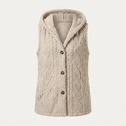 Georgina Wright | Hooded Faux Fur Sleeveless Vest Cardigan