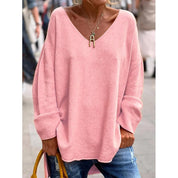 Prudence Whitmore | Relaxed V-Neck Knit Pullover