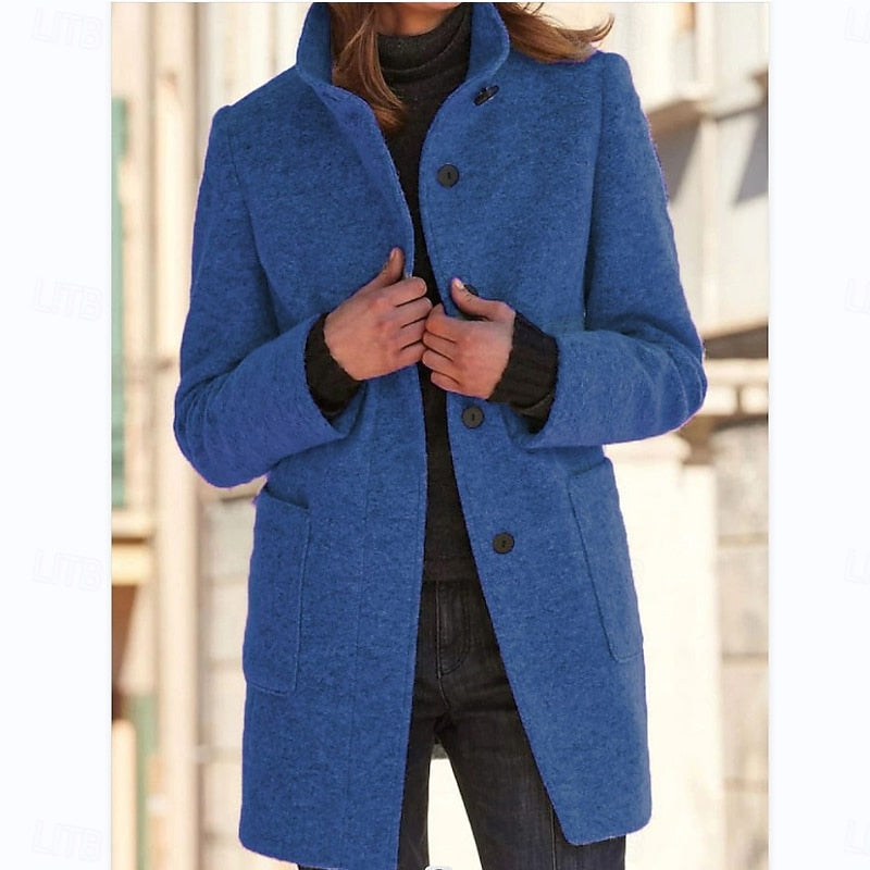 Isla Baker | Manteau en laine raffiné à col officier