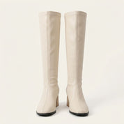 Harriet Cooper | Cream Knee-High Block Heel Boots