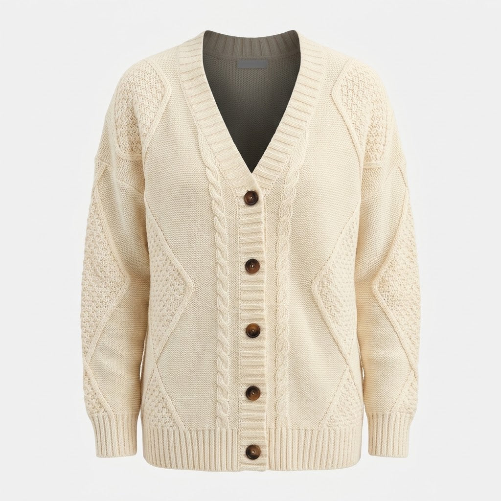 Harriet Wilson | Pink Cable-Knit Button Cardigan