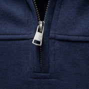 Miles Sinclair | Pull mélangé en coton à col zippé quart de zip