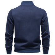 Miles Sinclair | Pull mélangé en coton à col zippé quart de zip