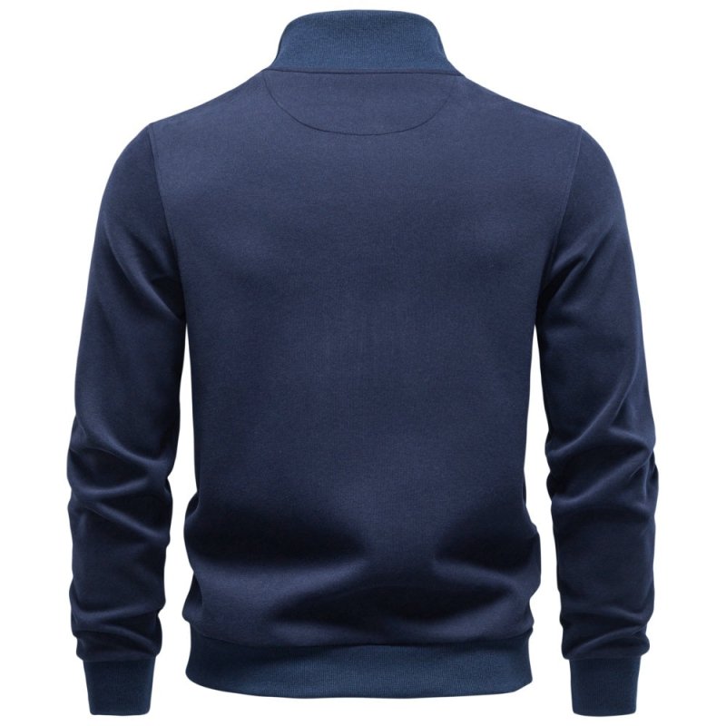 Miles Sinclair | Pull mélangé en coton à col zippé quart de zip