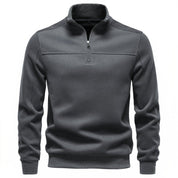 Miles Sinclair | Pull mélangé en coton à col zippé quart de zip