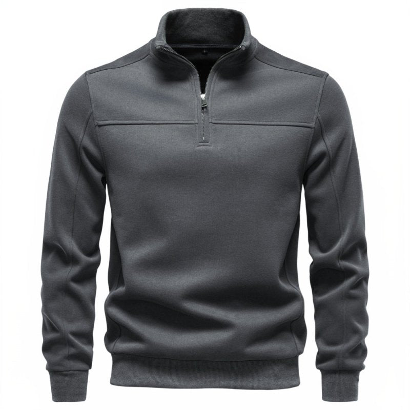 Miles Sinclair | Pull mélangé en coton à col zippé quart de zip