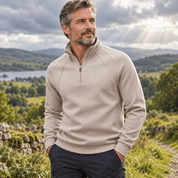 Nathaniel Cross | Quarter-Zip Cotton Sweater
