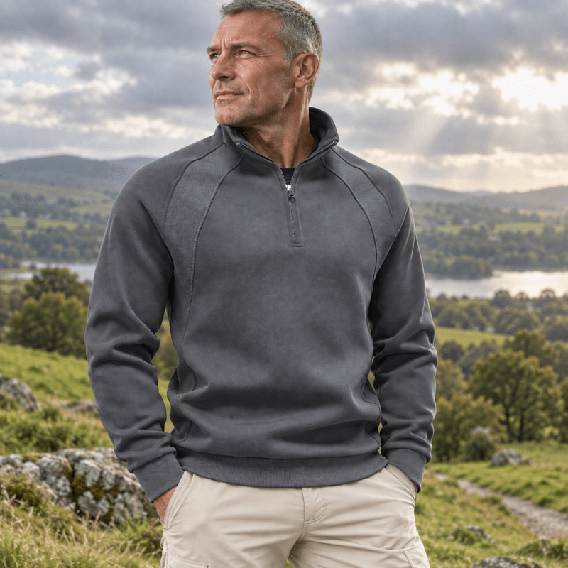 Nathaniel Cross | Quarter-Zip Cotton Sweater