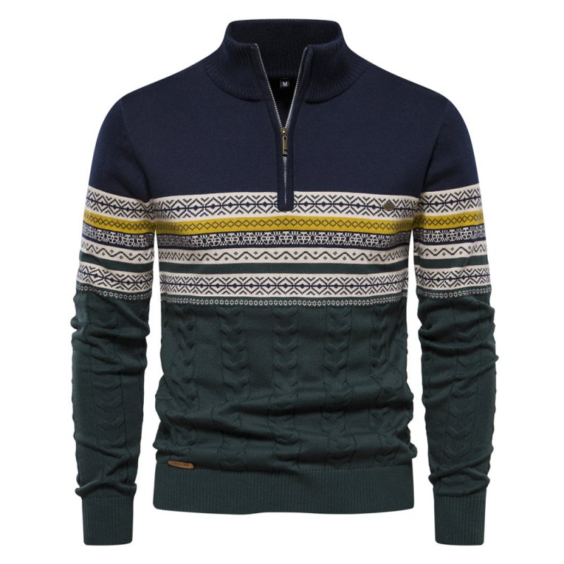 Winter Frost | Navy Fair Isle Christmas Sweater For Men