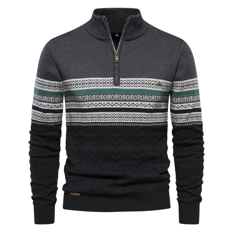 Winter Frost | Navy Fair Isle Christmas Sweater For Men