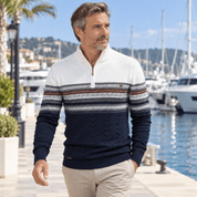 Winter Frost | Navy Fair Isle Christmas Sweater For Men