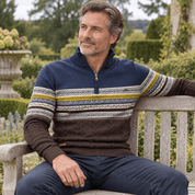 Winter Frost | Navy Fair Isle Christmas Sweater For Men