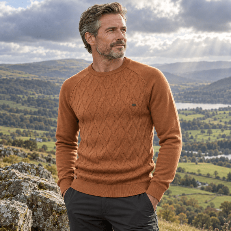Rowan Ellis | Diamond-Knit Sweater For Men