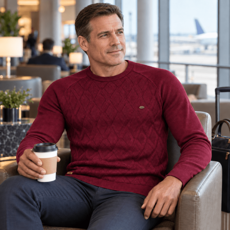 Rowan Ellis | Diamond-Knit Sweater For Men