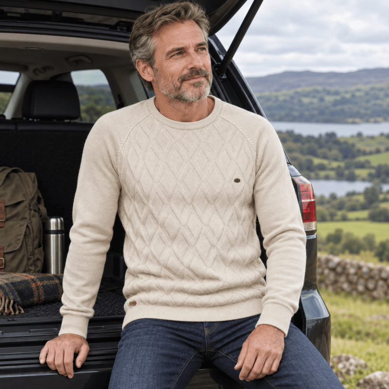 Rowan Ellis | Diamond-Knit Sweater For Men