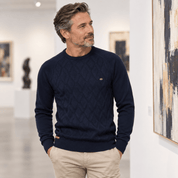 Rowan Ellis | Diamond-Knit Sweater For Men