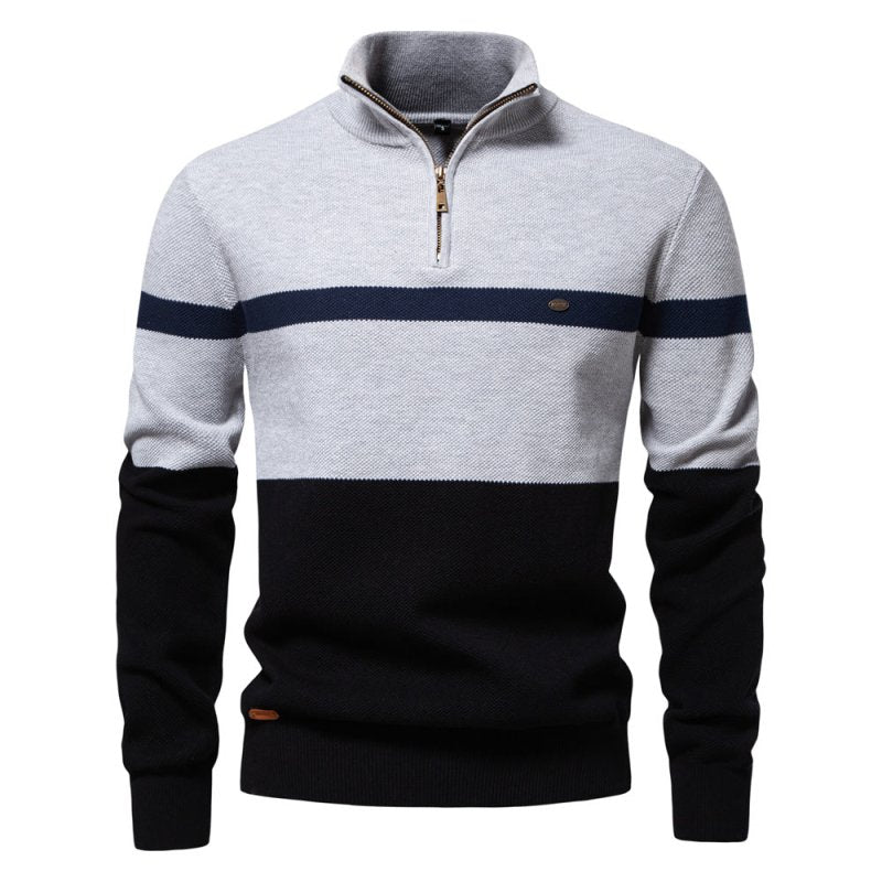 Rhys Fenwick | Colour-Block Quarter-Zip Sweater