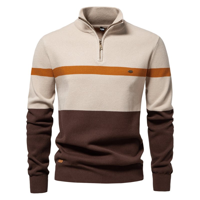 Rhys Fenwick | Colour-Block Quarter-Zip Sweater