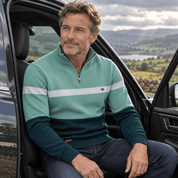 Rhys Fenwick | Colour-Block Quarter-Zip Sweater