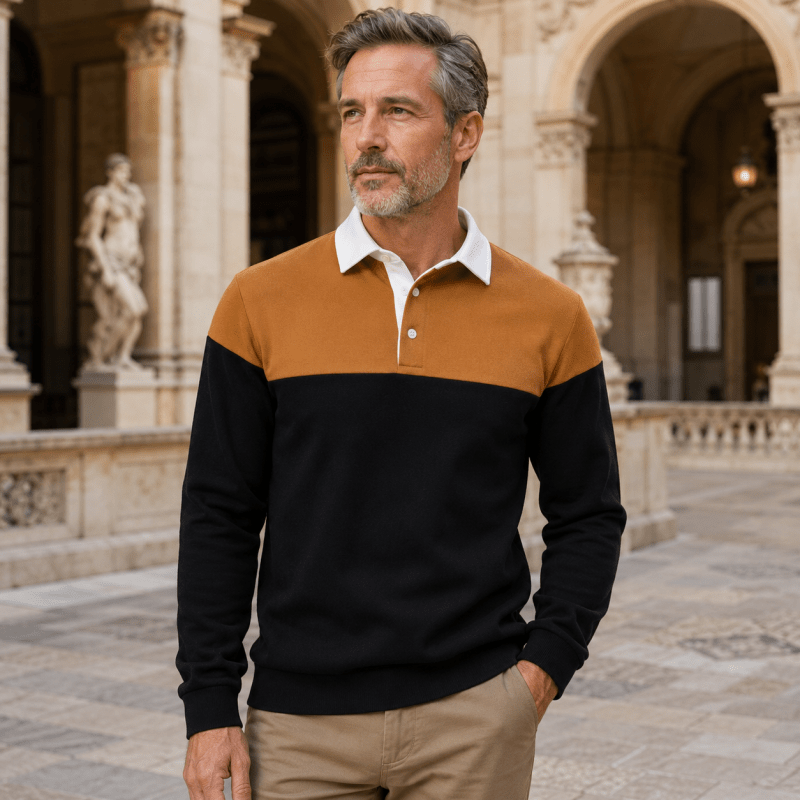 Sebastian Marlow | Colourblock Long-Sleeve Polo Jumper