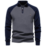 Percy Wainwright | Two-Tone Quarter-Zip Sweater For Men